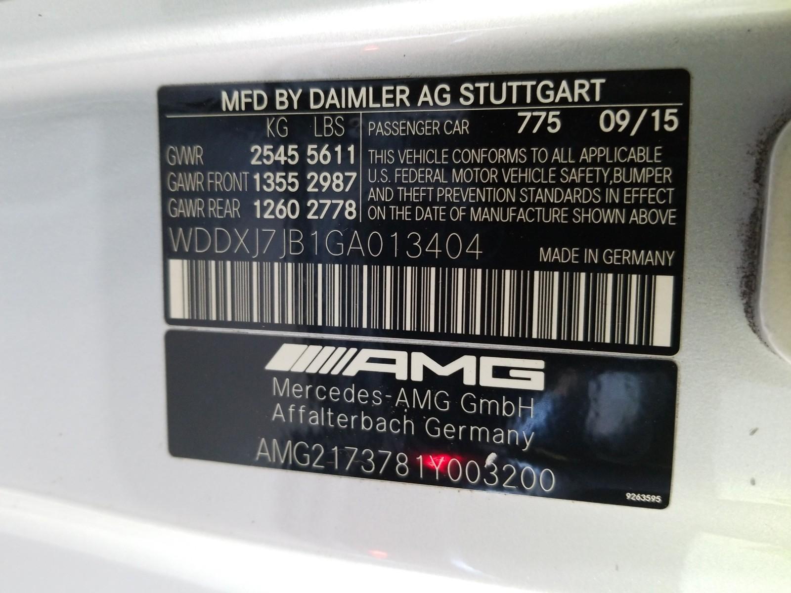 2016 Mercedes-Benz S63C4 AMG S63 AMG