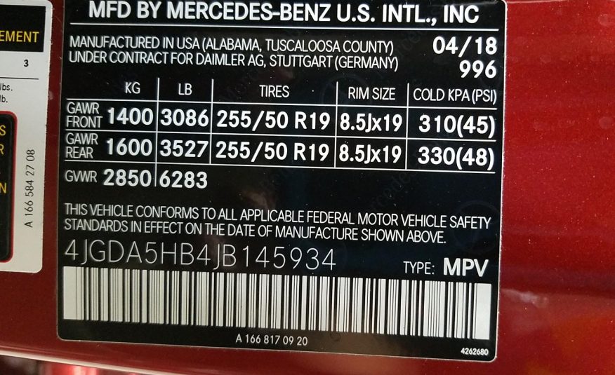 2018 Mercedes-Benz GLE350W4 GLE 350