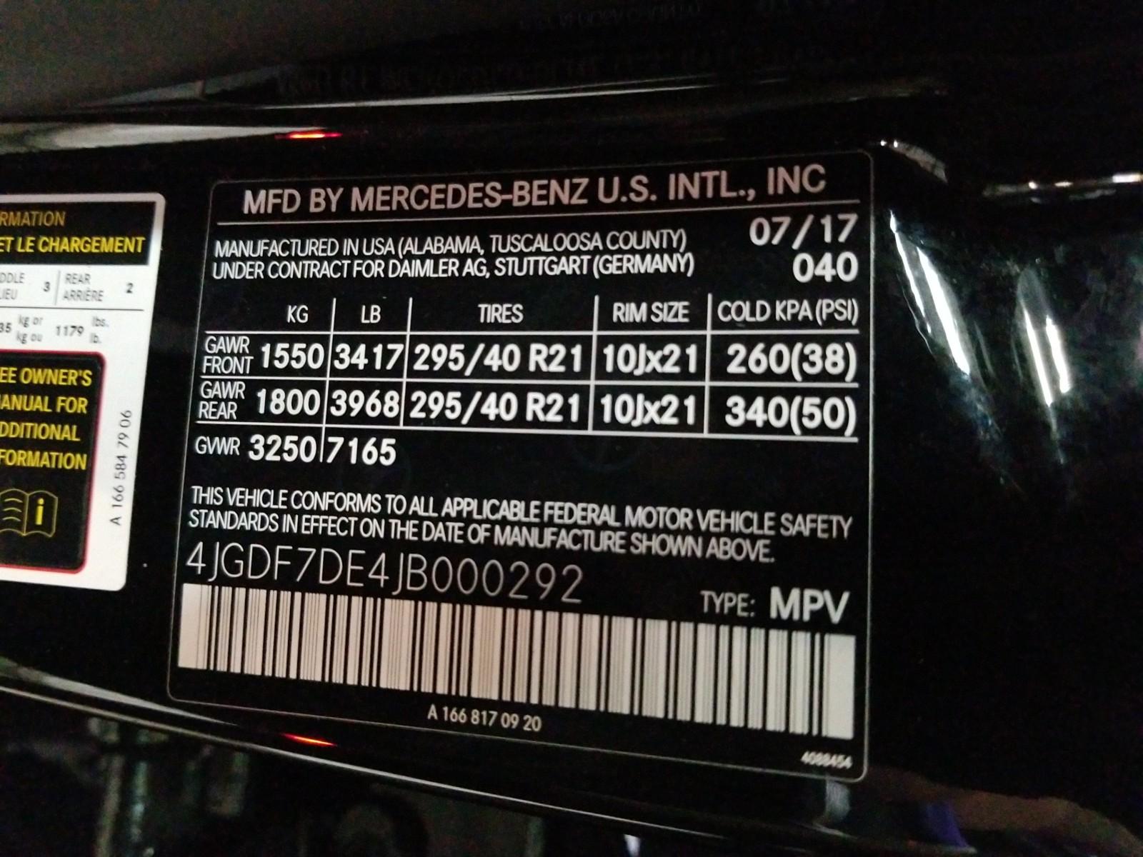 2018 Mercedes-Benz GLS550W4 GLS 550