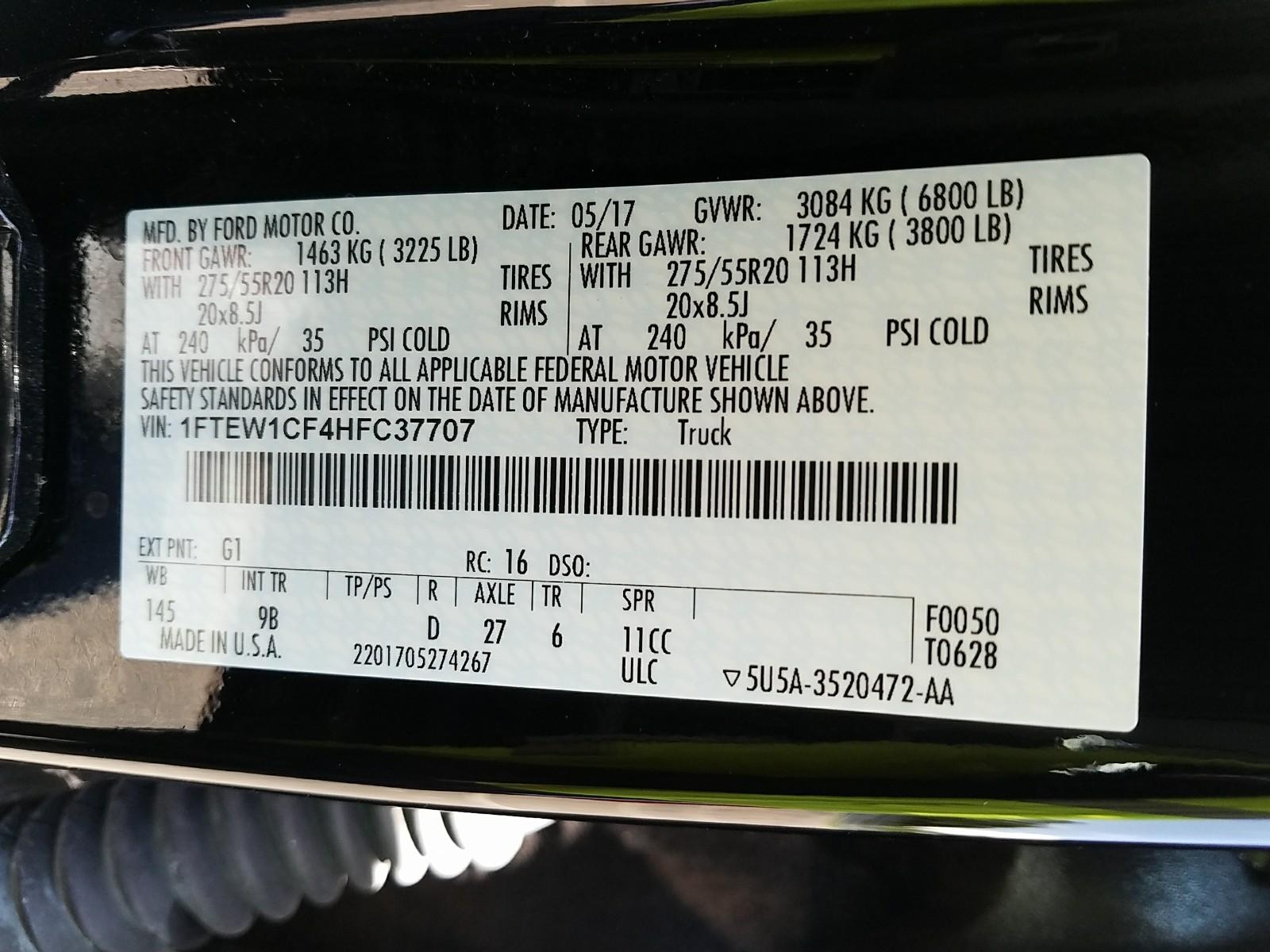 2017 Ford F150 4X2 CR PLATINUM
