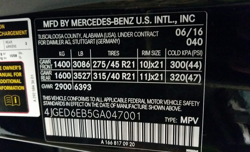 2016 Mercedes-Benz GLE450C4 AMG GLE450 AMG