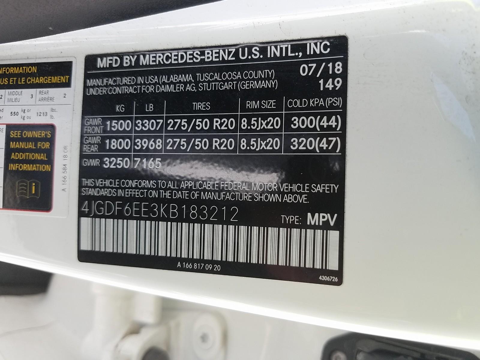 2019 Mercedes-Benz GLS450W4 GLS 450