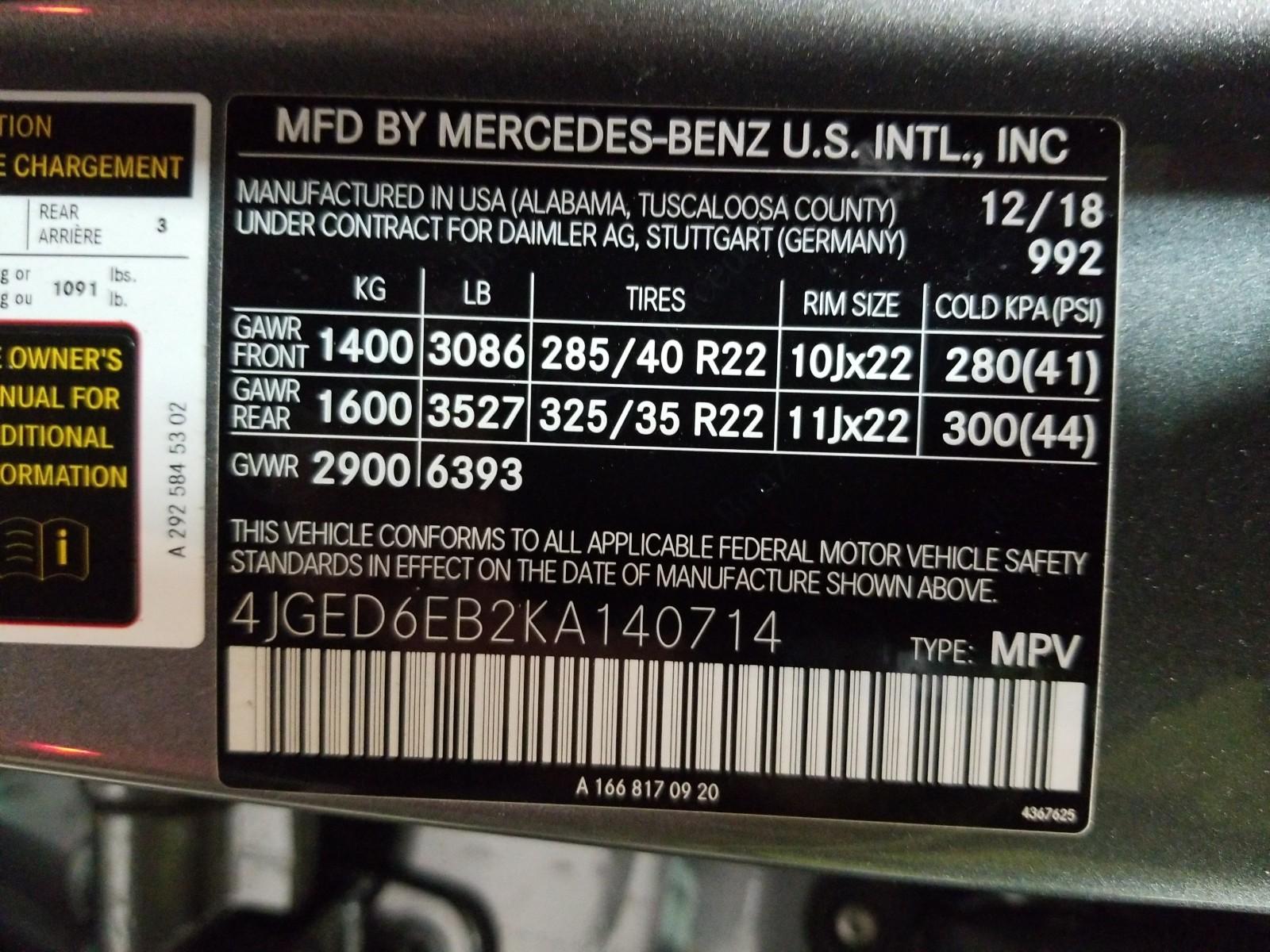 2019 Mercedes-Benz GLE43C4 AMG AMG GLE 43