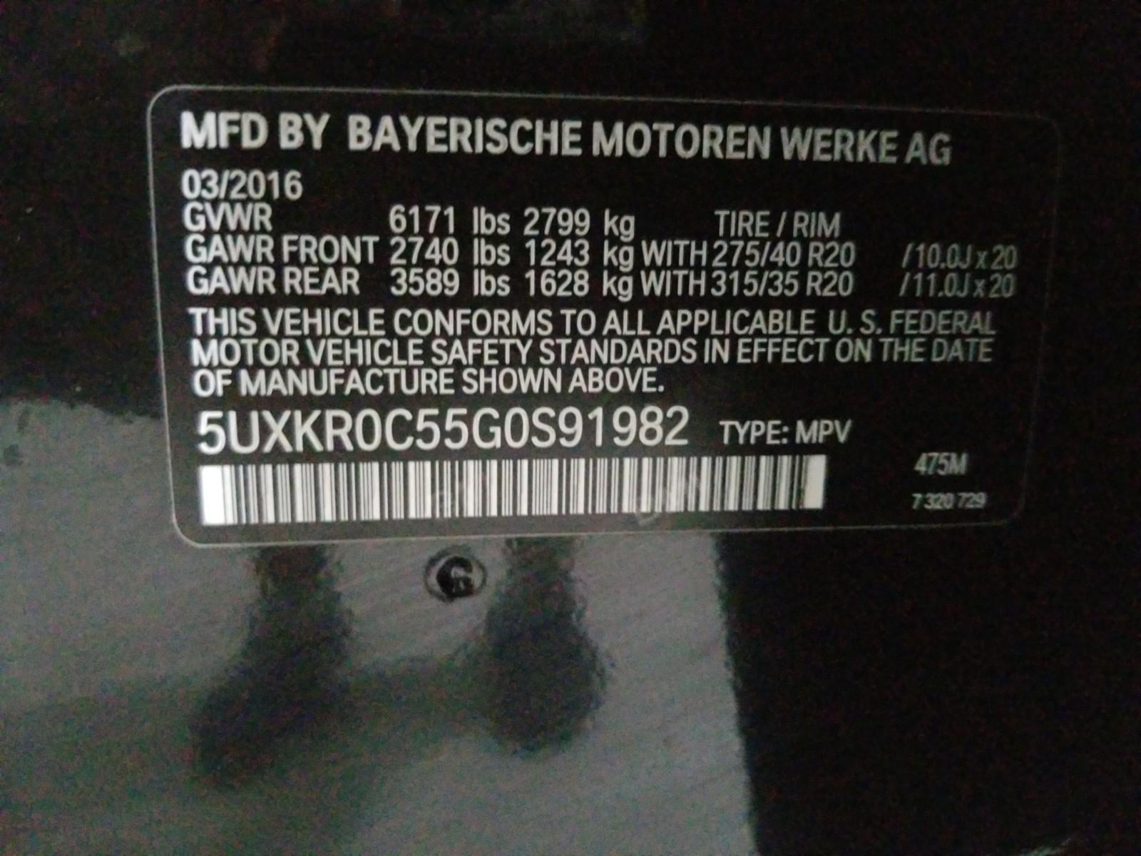 2016 BMW X5 35I XDRIVE 35IX MSPT