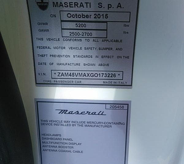 2016 Maserati GRANTURISMO SPORT