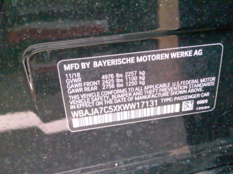 2019 BMW 530I XDRIVE 530IX SPT