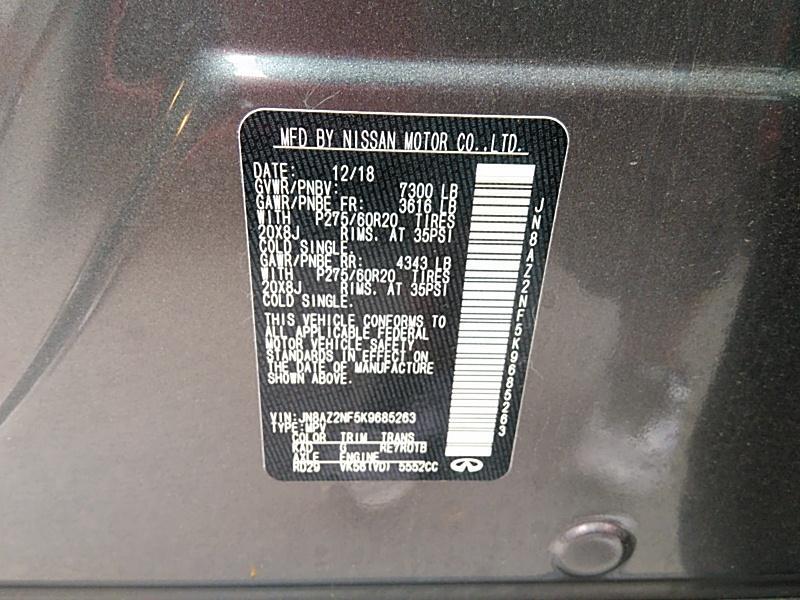 2019 Infiniti QX80 4X2 LUXE