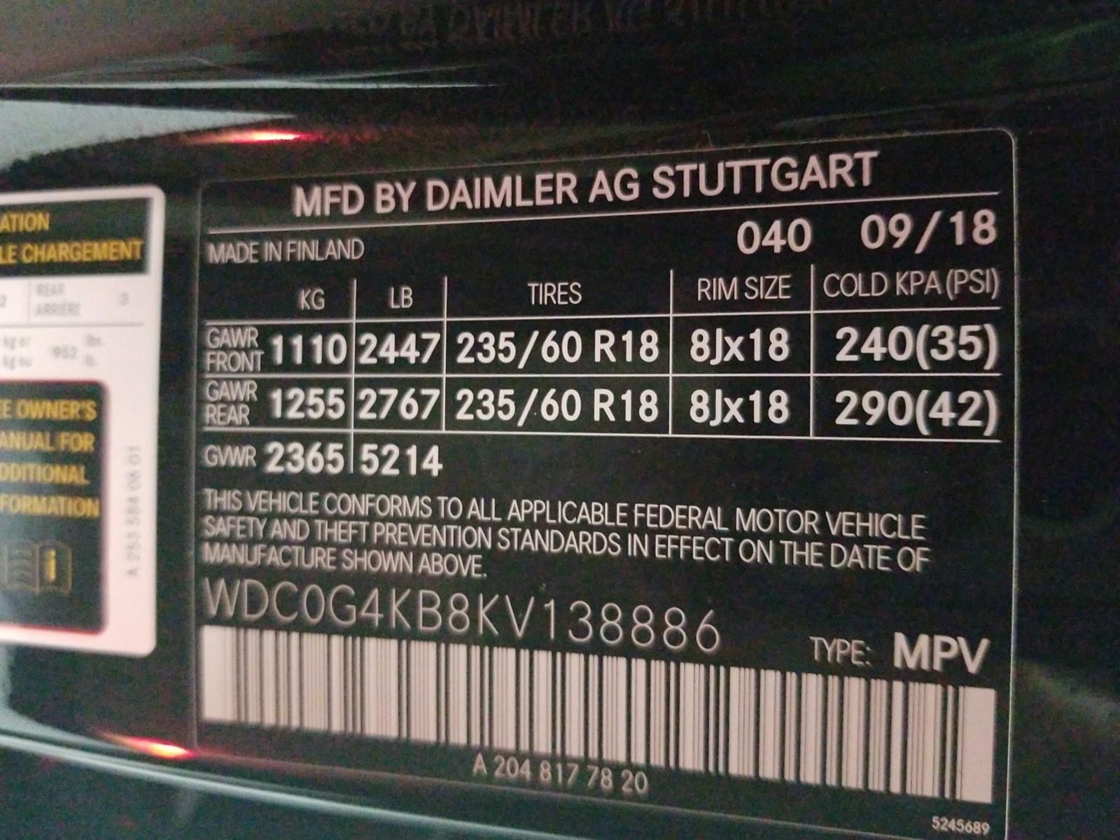 2019 Mercedes-Benz GLC300W4 GLC 300