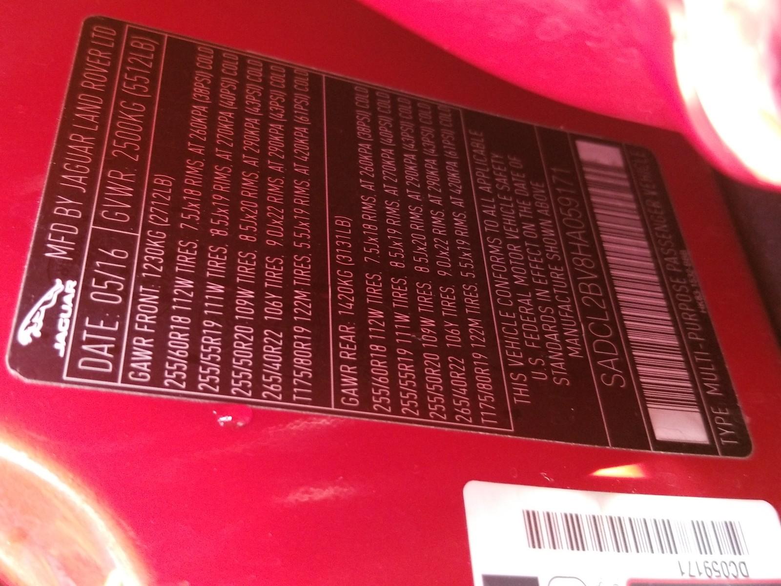 2017 Jaguar F-PACE V6 R-SPORT