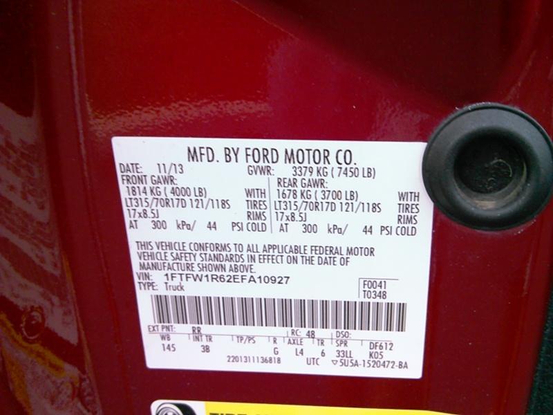 2014 Ford F150 4X4 CR SVT RAPTOR