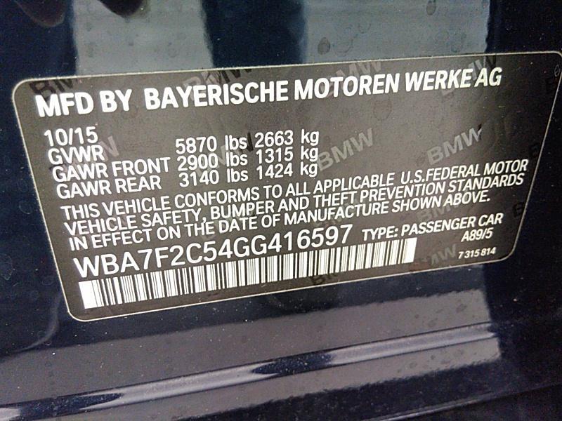 2016 BMW 750I XDRIVE 750I XDRIV