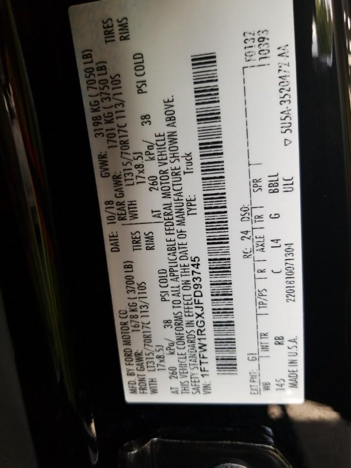 2018 Ford F150 4X4 CR RAPTOR