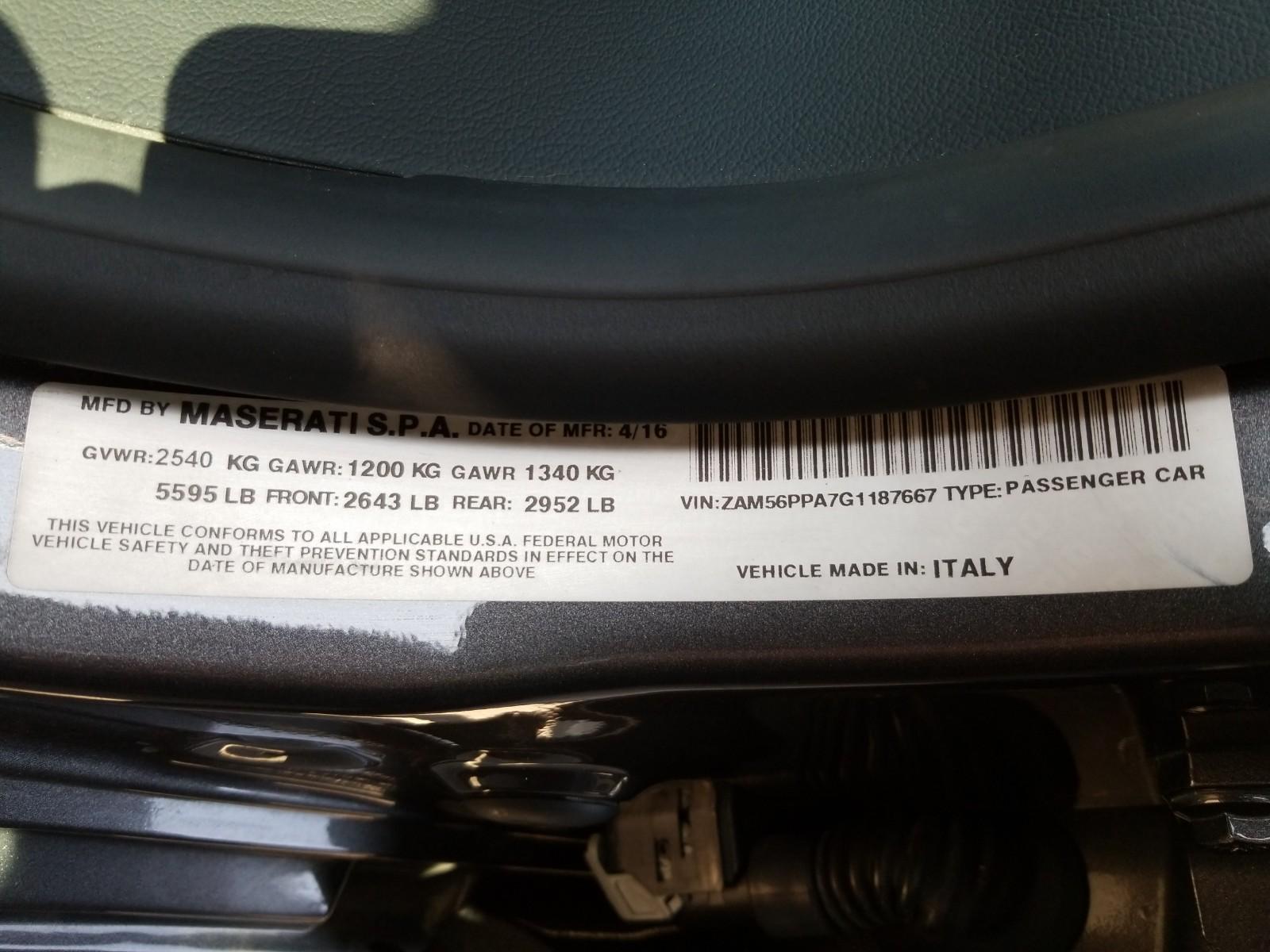 2016 Maserati QUATTROP 4X2 V8 GTS
