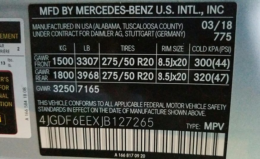 2018 Mercedes-Benz GLS450W4 GLS 450