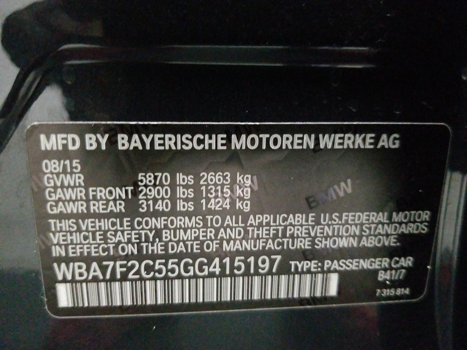 2016 BMW 750I XDRIVE 750IX MSPT