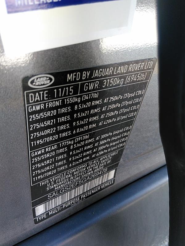 2016 Land Rover RANGE ROVER V8 SUPERCHARG