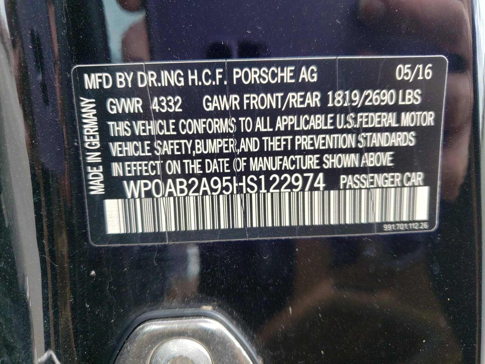 2017 Porsche 911 AWD 6C CARRERA 4S
