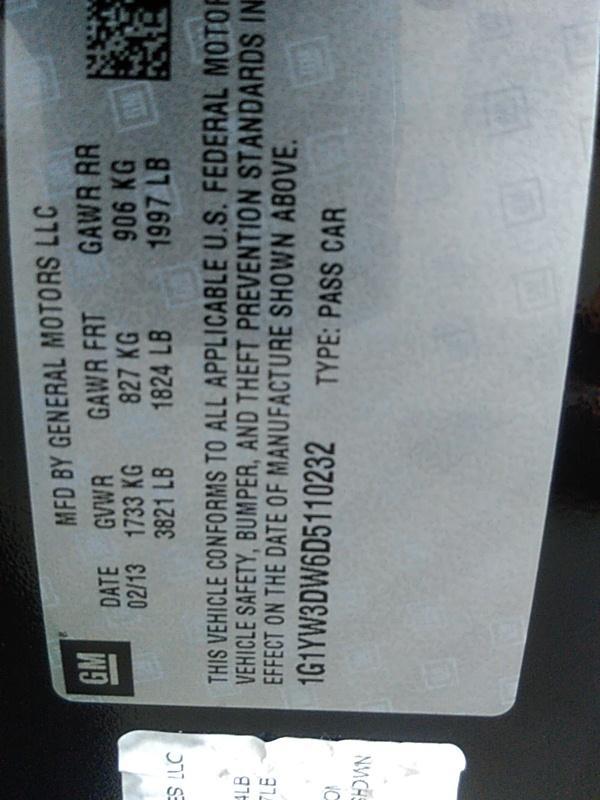 2013 Chevrolet CORVETTE GRN SPT3LT