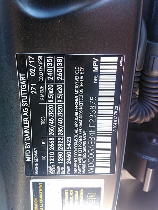 2017 Mercedes-Benz GLC43W4 AMG AMG GLC43