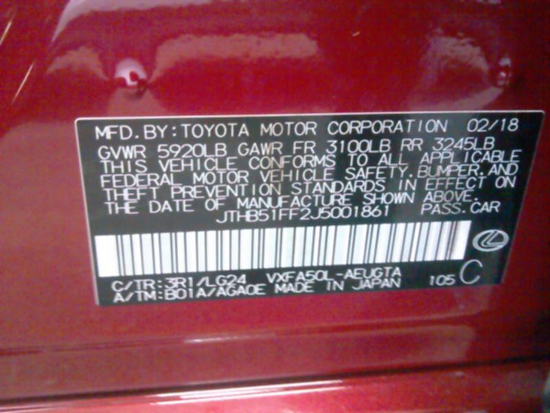 2018 Lexus LS 4X2 V6 LS 500