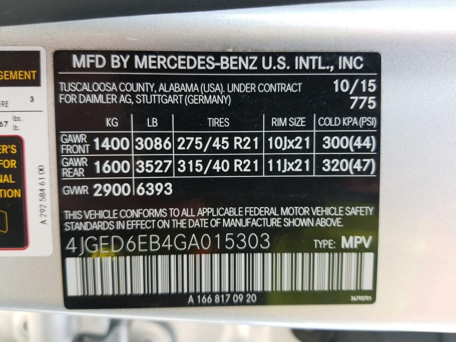 2016 Mercedes-Benz GLE450C4 AMG GLE450 AMG