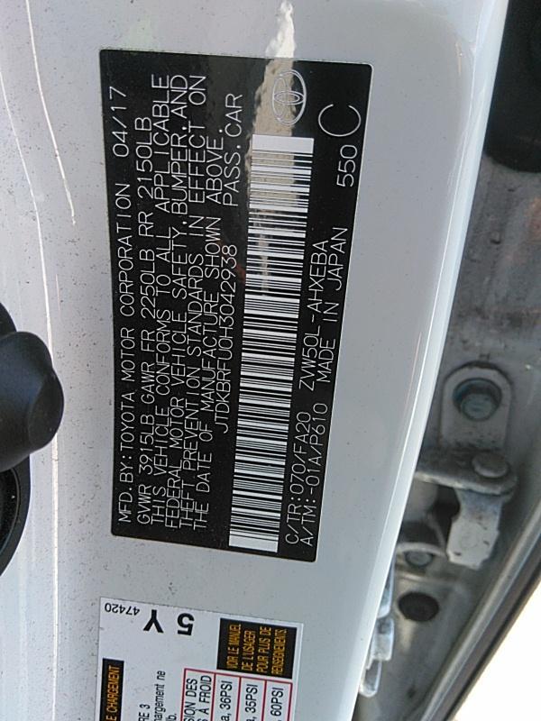 2017 Toyota PRIUS TWO