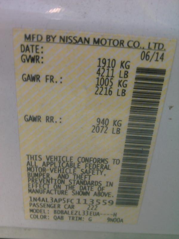 2015 Nissan ALTIMA 4C 2.5 S