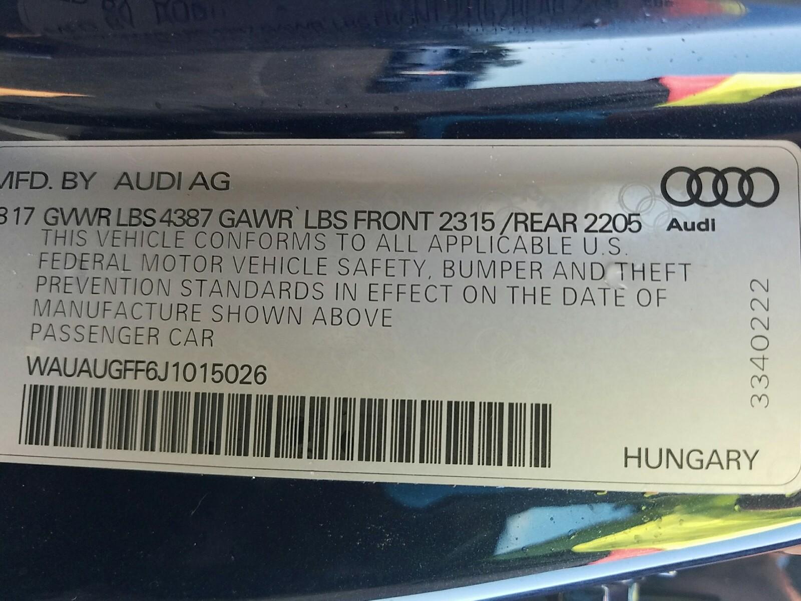 2018 Audi A3 FWD PREMIUM