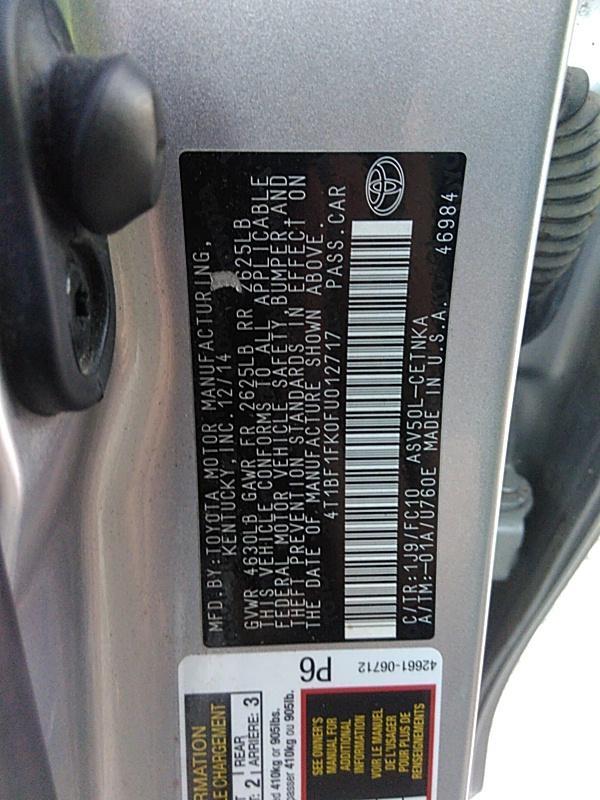 2015 Toyota CAMRY 4C LE