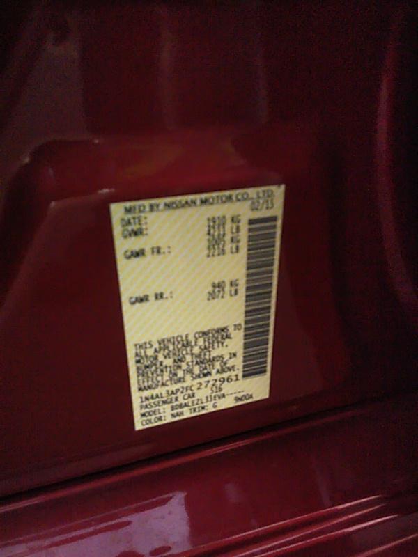 2015 Nissan ALTIMA 4C 2.5 S