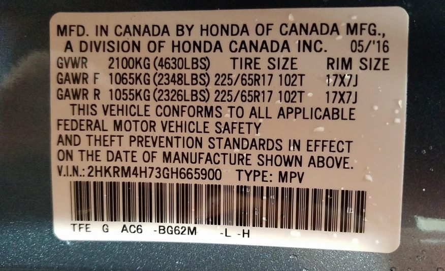 2016 Honda CR-V AWD EX-L