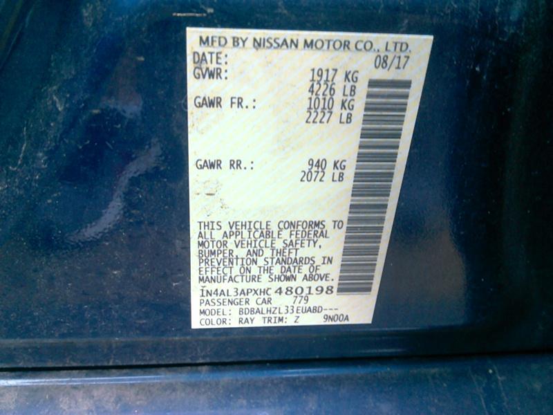 2017 Nissan ALTIMA 4C 2.5 SR