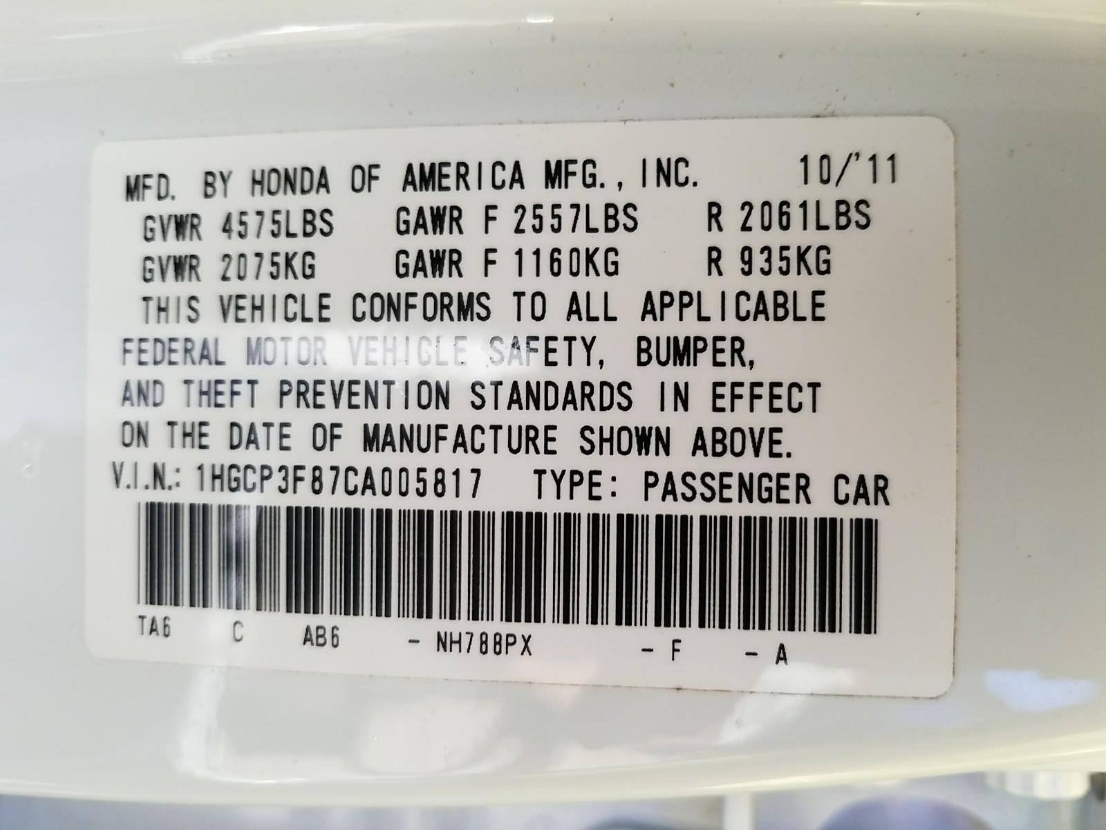 2012 Honda ACCORD V6 EX-L