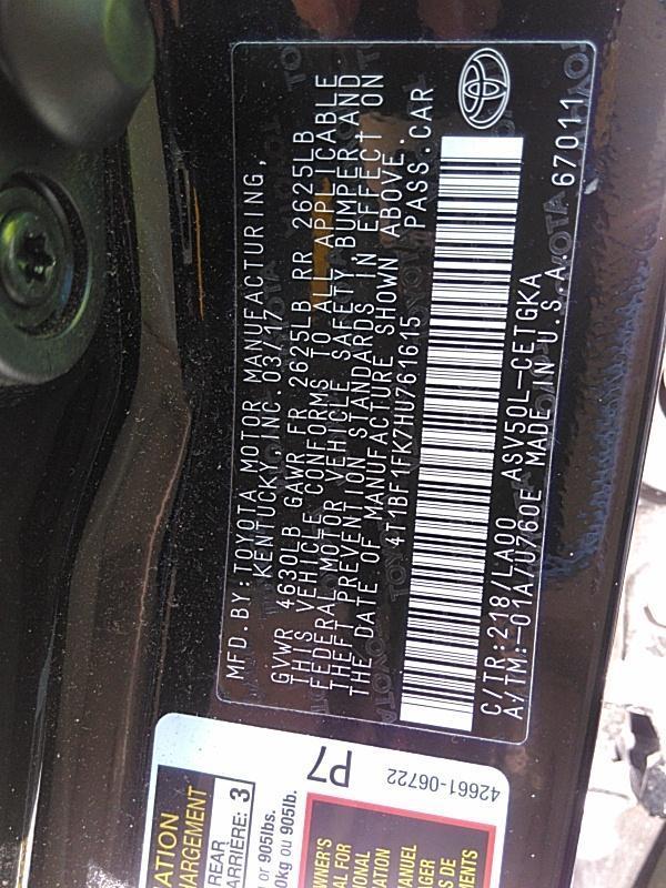 2017 Toyota CAMRY 4C XLE