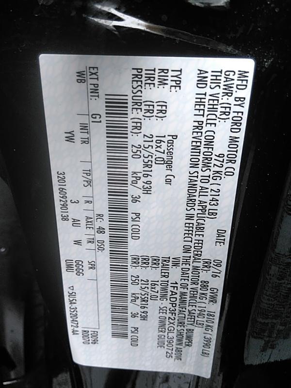 2016 Ford FOCUS FWD 4C SE