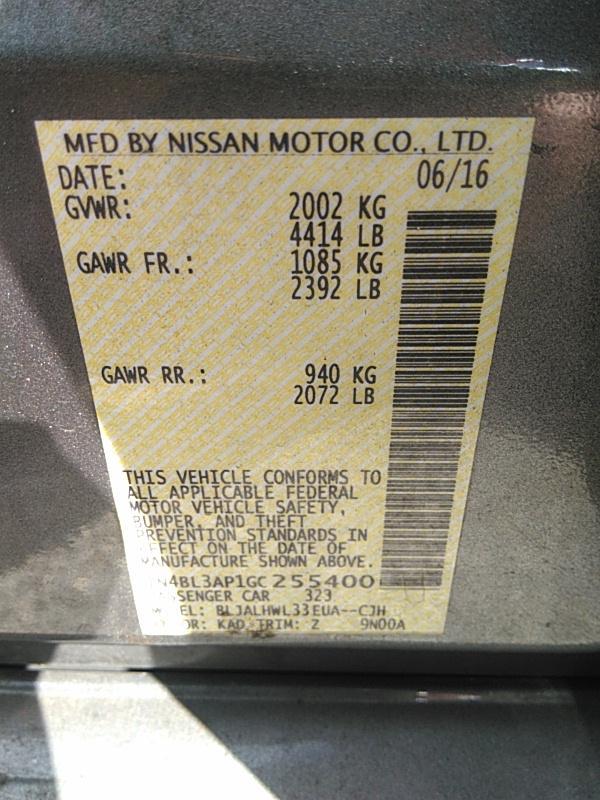 2016 Nissan ALTIMA V6 3.5 SR