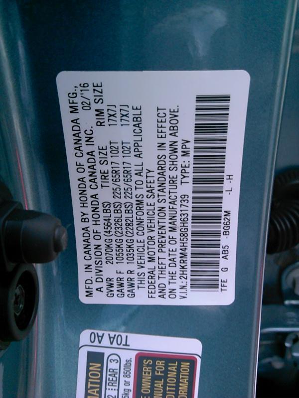 2016 Honda CR-V AWD EX