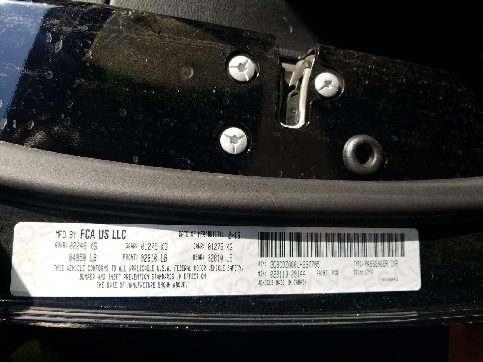 2018 Dodge CHALLENG 4X2 V6 SXT