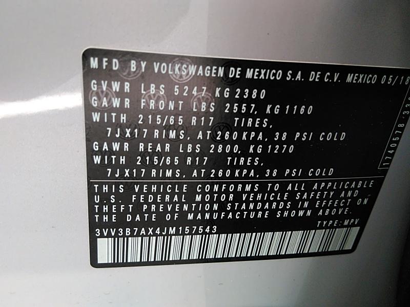 2018 Volkswagen TIGUAN FWD SE