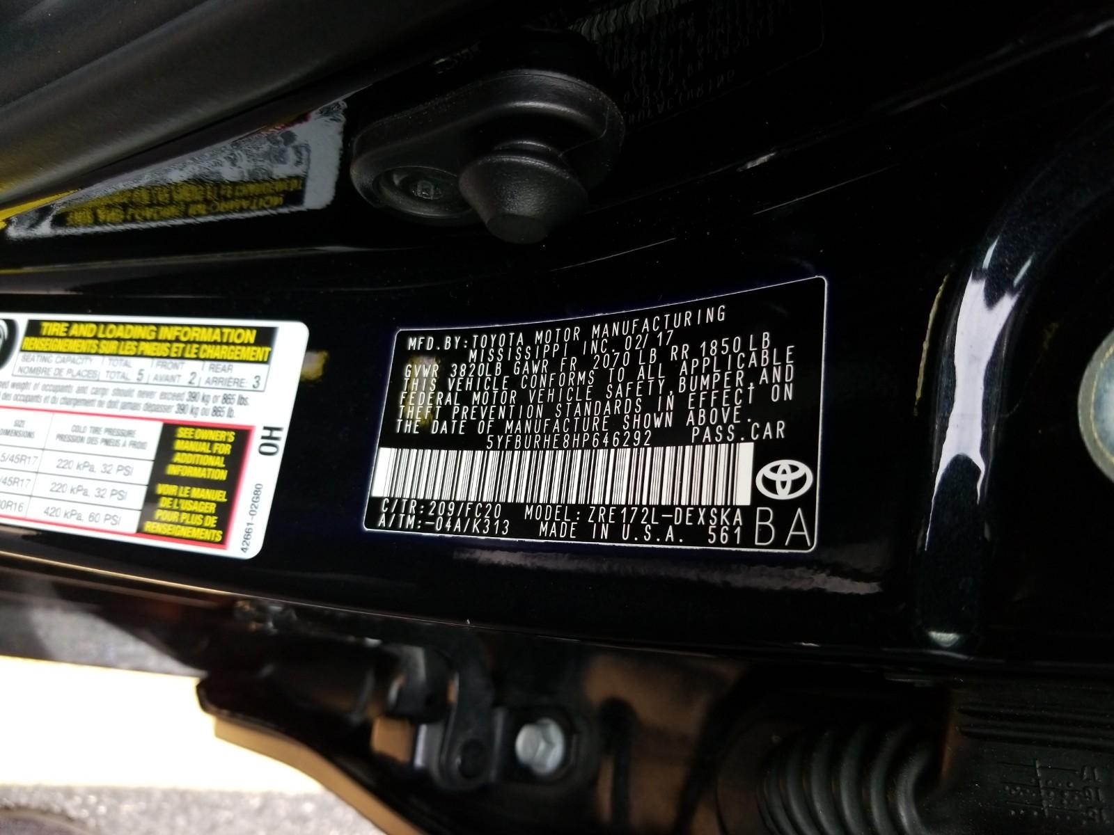 2017 Toyota COROLLA SE