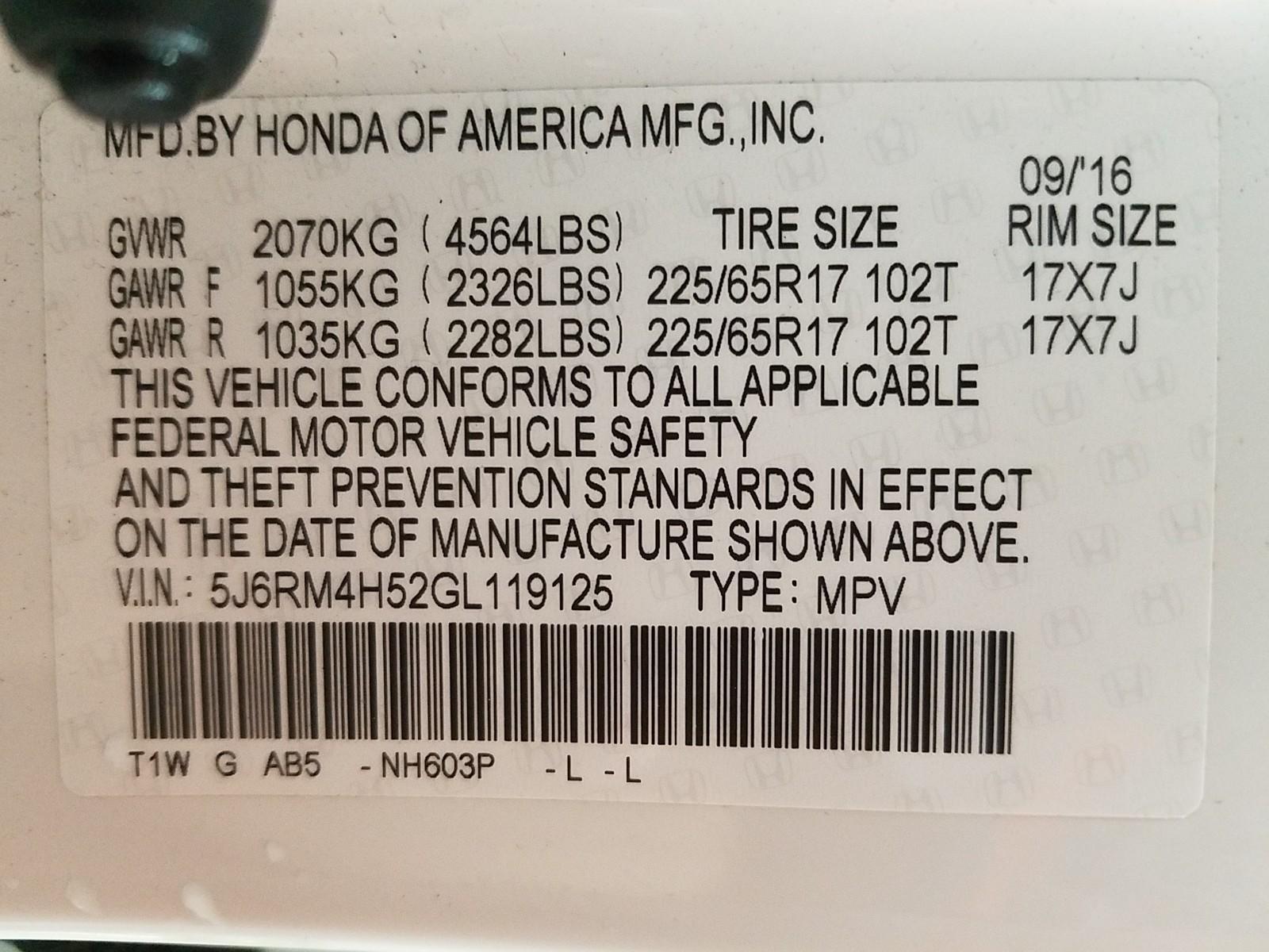 2016 Honda CR-V AWD EX