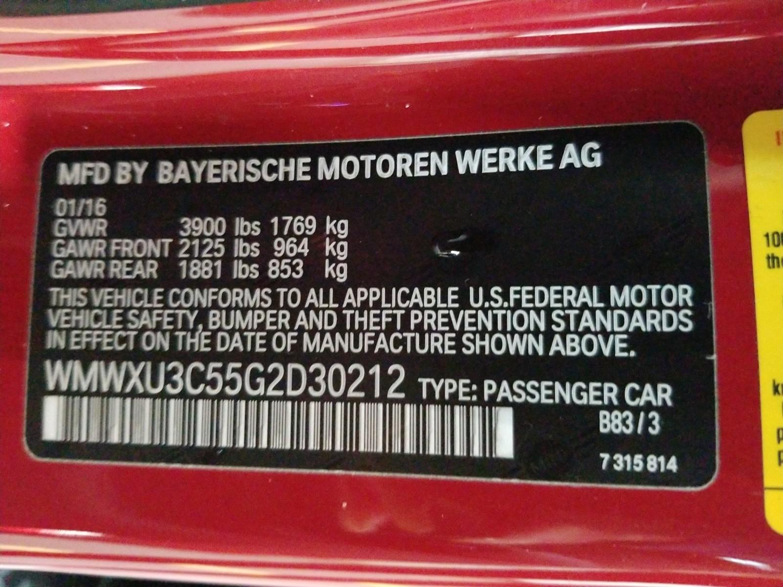 2016 MINI COOPER 4C S