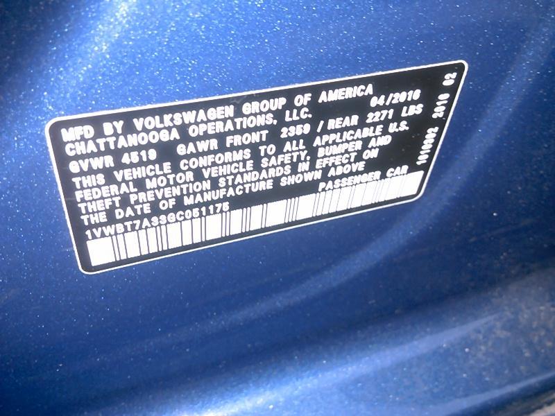 2016 Volkswagen PASSAT 4C 1.8T SE