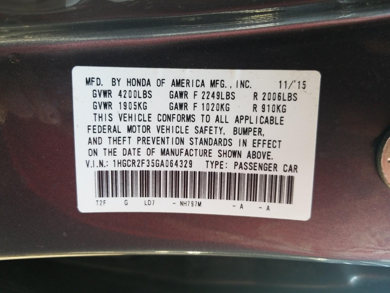 2016 Honda ACCORD 4C LX