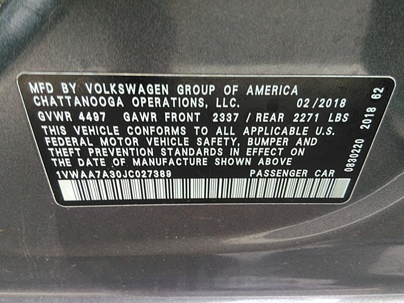 2018 Volkswagen PASSAT 4C R-LINE