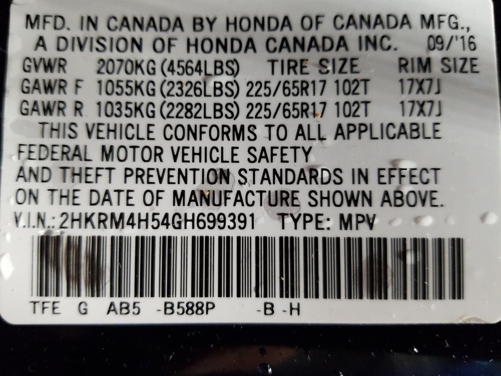 2016 Honda CR-V AWD EX