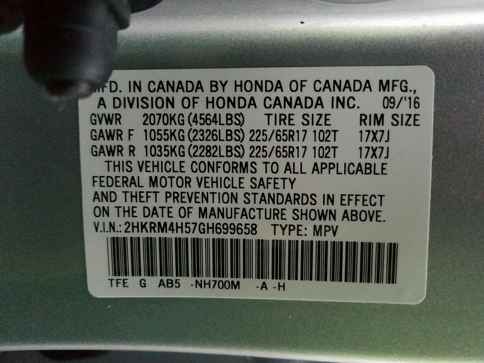 2016 Honda CR-V AWD EX