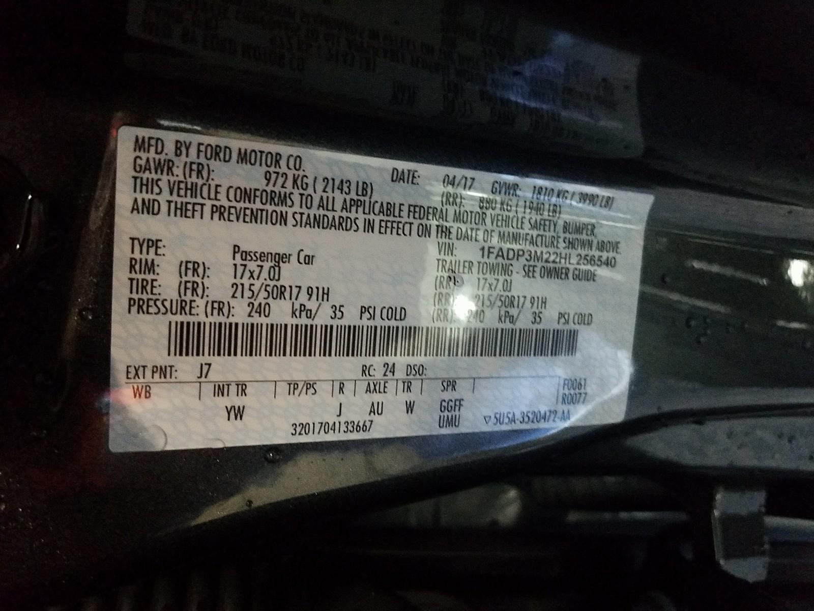 2017 Ford FOCUS FWD 4C SEL