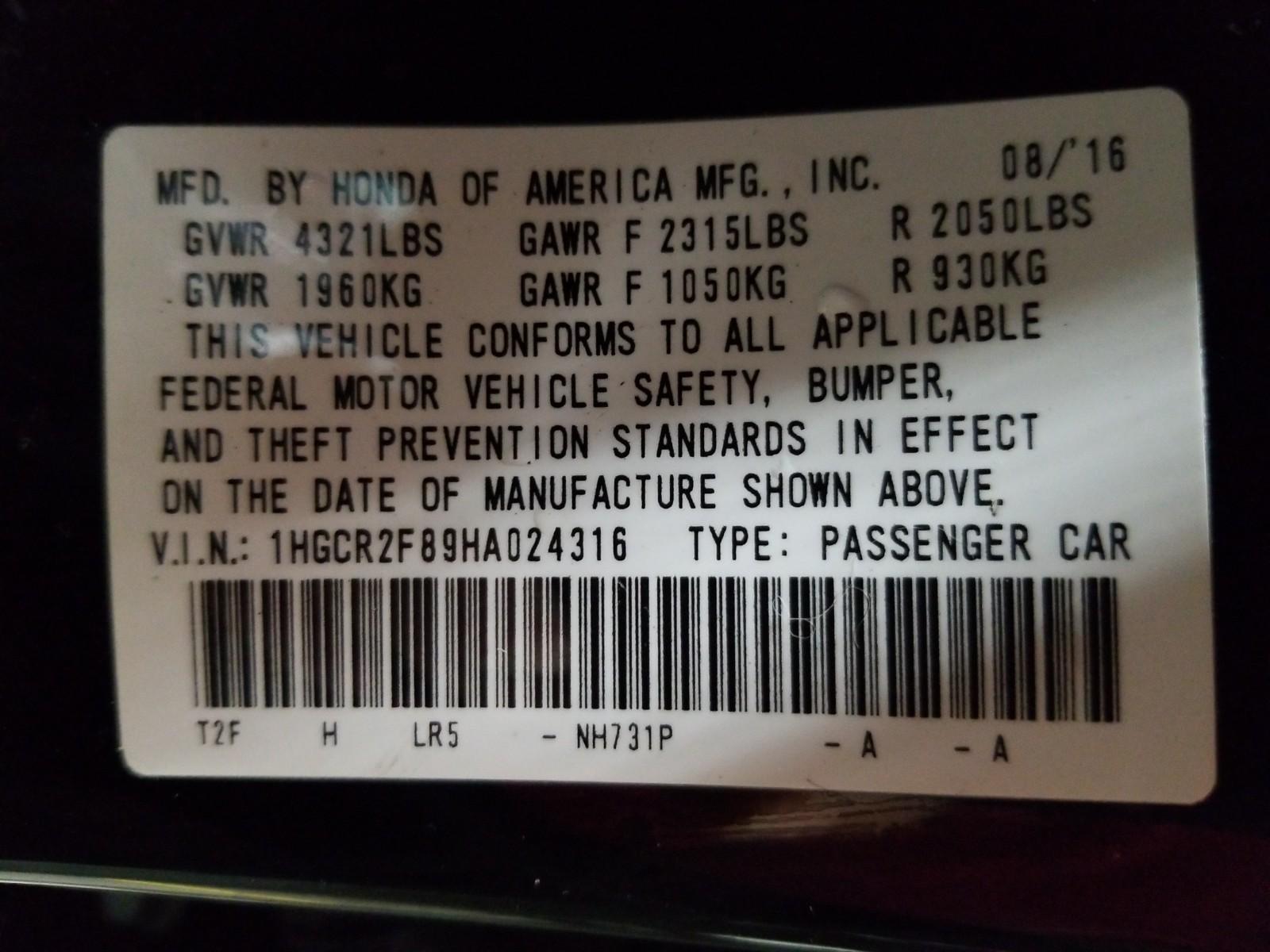 2017 Honda ACCORD 4C EX-L