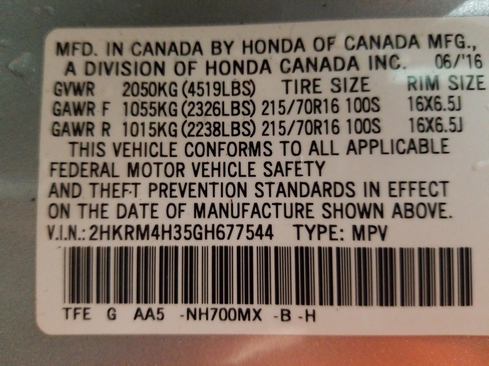 2016 Honda CR-V AWD LX